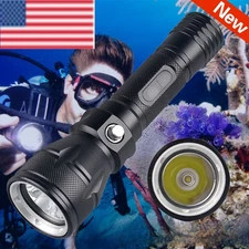 Scuba Diving Light LED Waterproof 80M Underwater LED Flashlight Camping Torch US