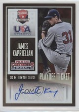 2015 Contenders USA Baseball Playoff Ticket 11/15 James Kaprielian #24 Auto 00ab