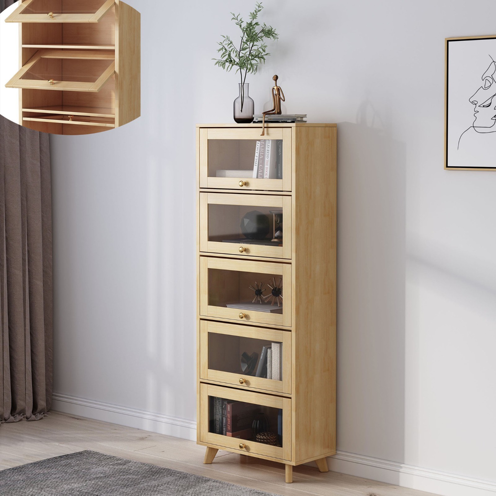 BALANBO Bookshelf Bookcase Display Storage Cabinet Home Soli