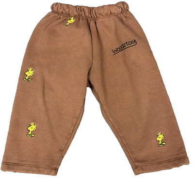 Zara Kids Jogger Pants 2T Brown Snoopy Woodstock Embroidered Peanuts