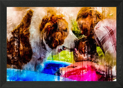 Gerahmtes Wandbild Poster Leinwanddruck Bild A Dogs Journey
