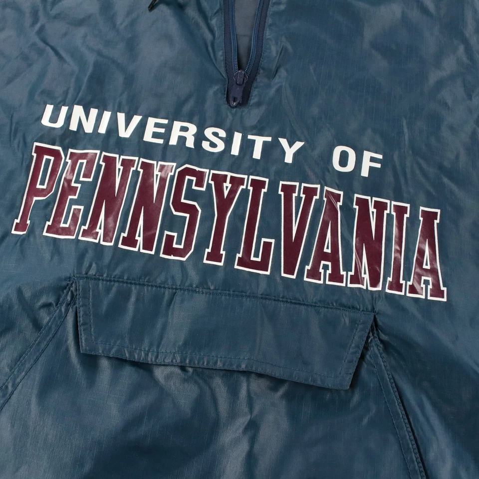 Jaqueta anorak vintage anos 80 anos 90 Universidade da Pensilvânia UPenn com capuz corta-vento GG - Imagem 3 de 4