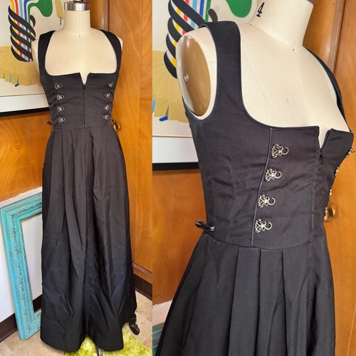 Vintage STOCKERPOINT Oktoberfest DIRNDL TYROL black Dress EU 34 0 2 maxi XS long