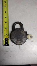 Vintage E.R. Hurd Detroit Padlock Lock with KEY Old USA
