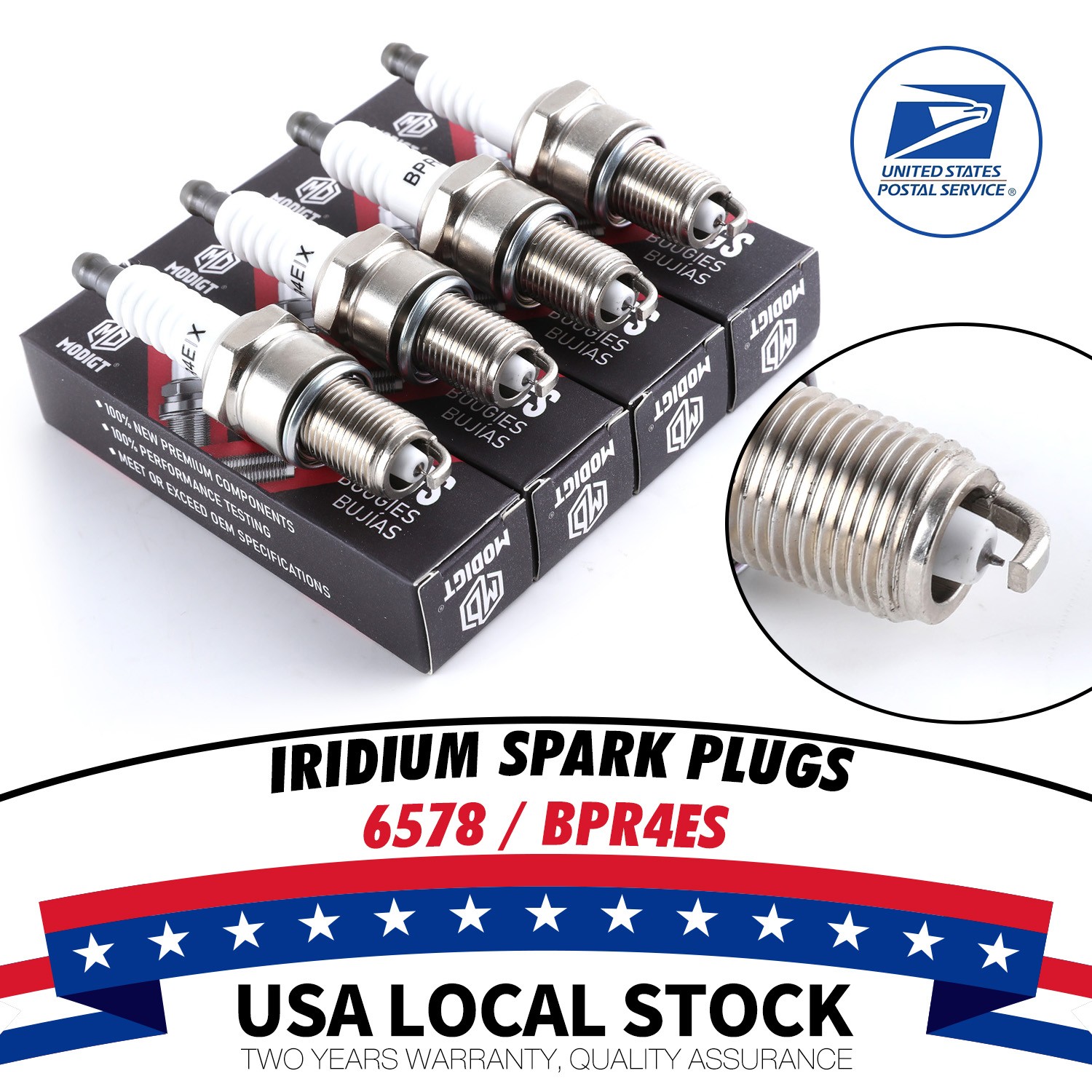 4X 6578 BPR4ES Iridium Spark Plug for Dodge Chrysler Chevrolet GMC Jeep Plymouth