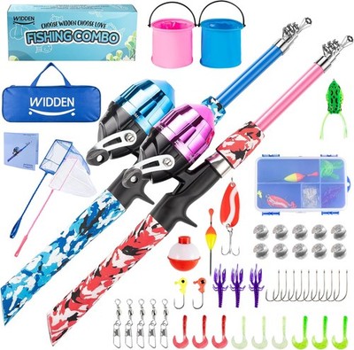 Kids Fishing Pole, Portable Telescopic 1.5 Meters, Blue+Pink | eBay