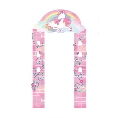 Enchanted Unicorn Deluxe Party Cardboard Doorway Entry Amscan 45.5 X 75 Inch.