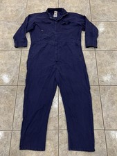 Mens 54 Tall TOPPS FR Fire Flame Resistant Navy Blue Twill Work Coveralls