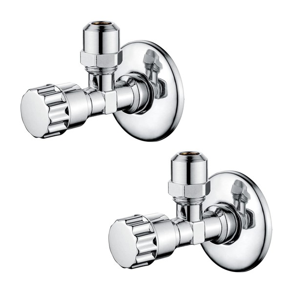 "Eckventil 1/2\" Wandanschluss 3/8\" Schlauchanschluss Chrom Ibergrif 2-Teilig"-image