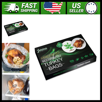 Jerina Turkey Bags 100 Count Food Safe Nylon Cooking Freezing Bags Large