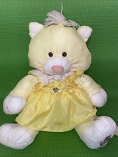 Vintage Fisher Price Puffalump Yellow Kitty Cat 1986 Dress Nylon Plush