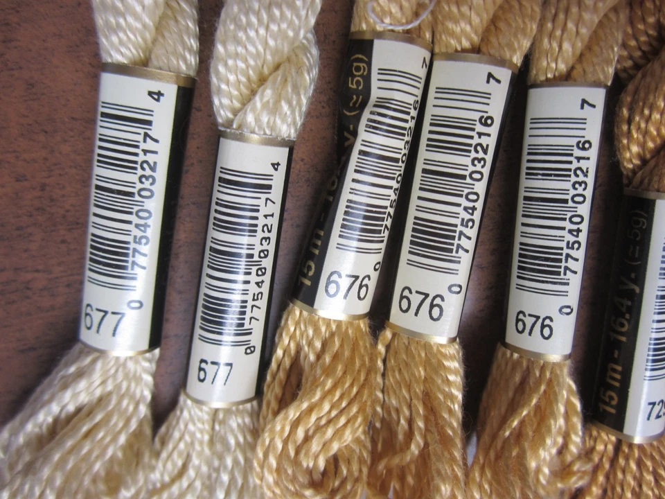 DMC Cotton Perle #3 "Medium Gold"   Skeins  Embroidery Floss Thread 15.4 yards - Image 2 of 3