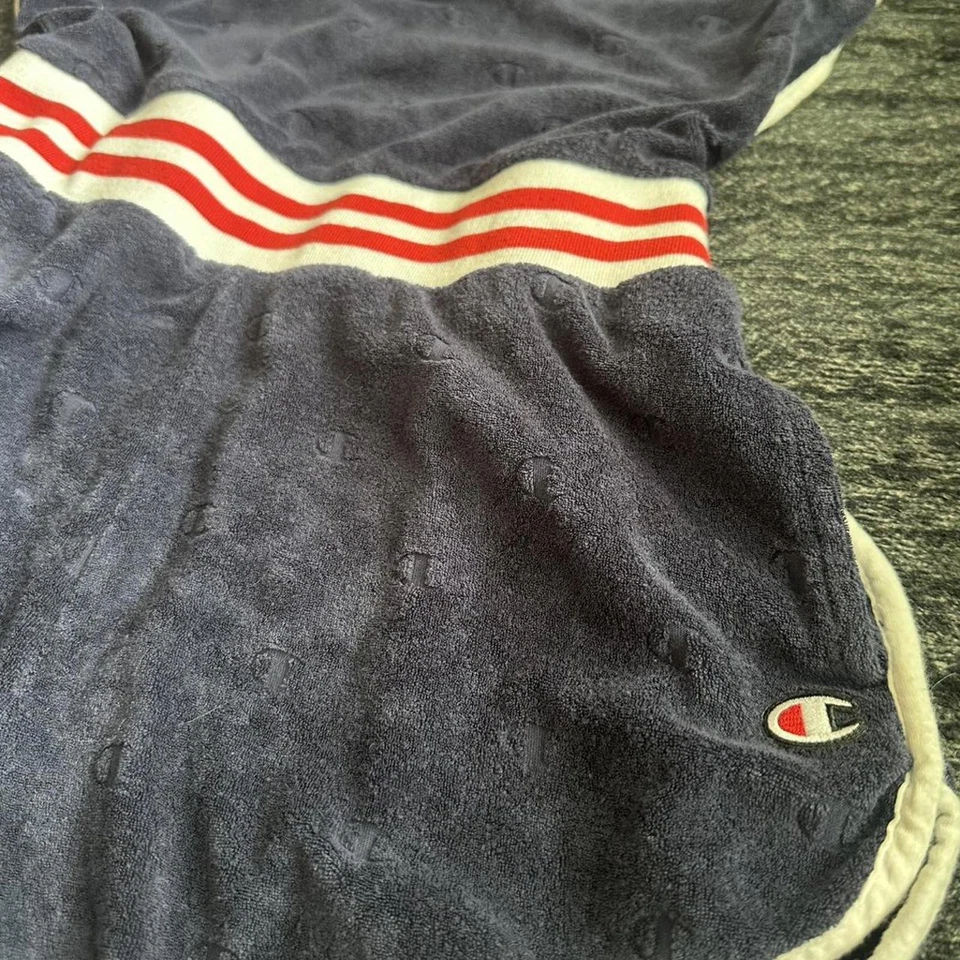 Mameluco Vintage Champion USA Terrycloth Rojo Blanco Y Azul Estilo Años 80 Retro Foto 4 de 4