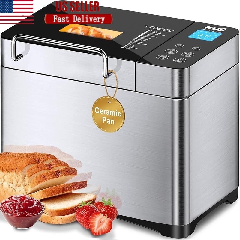 17 Program Bread Maker Nonstick Ceramic Pan 710W
