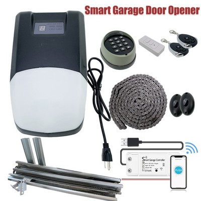 750lb Smart Garage Door Opener 3/4HP Wifi Chain Drive Motor Ultra-Quiet w/Keypad
