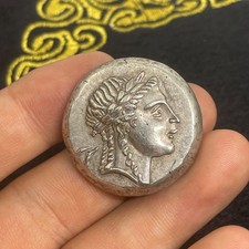 Genuine Large Ancient Roman Greek Solid Bronze Coin Intaglio In Good Condition