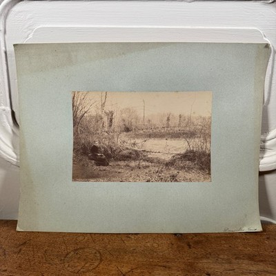 Albumen Photo Glued On Cardboard Woman Sitting By The Water 19th Century K266