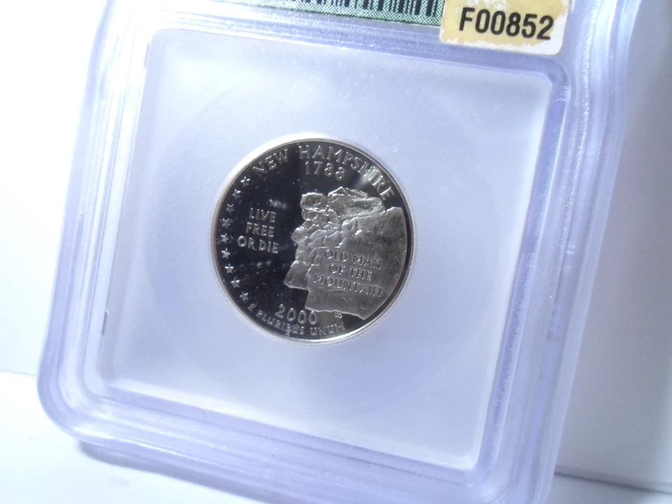 2000-S New Hampshire Quarter ICG PR69DCAM  *Proof* - Image 3 of 4