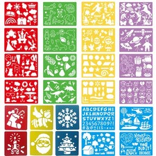 Stencils for Kids, 26pcs Plastic Drawing 8.3x5.9 inches, 26pc Stencil