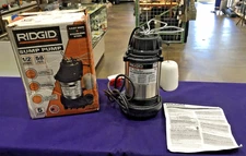 RIDGID 1/2 HP Cast Iron Sump Pump 500RSDS 58 GPM @ 10 FT - OPEN BOX -
