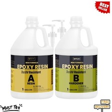 NEW 2 Gallon UV Resistant Epoxy Resin Kit for River Tables Countertops 256oz