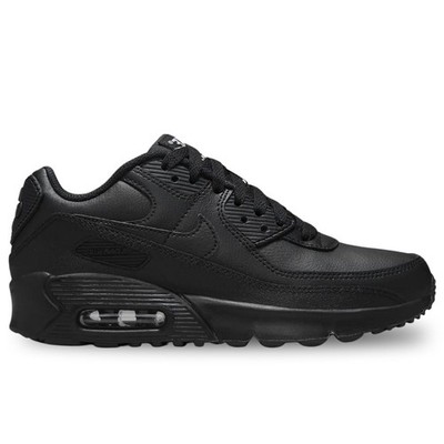 Nike Air Max 90 GS Jungen Mädchen Turnschuhe Schuhe Triple Black Größe UK 2,3,4,4,5,5