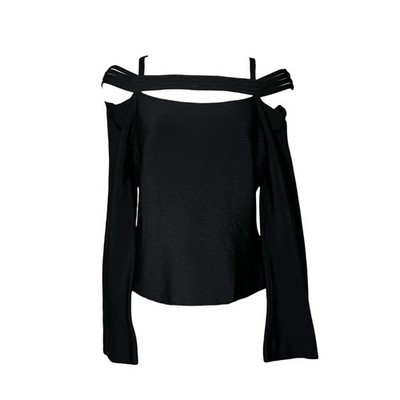Jonathan Simkhai Sarah schulterfreies Träger-Stricktop   schwarz, M 355 $