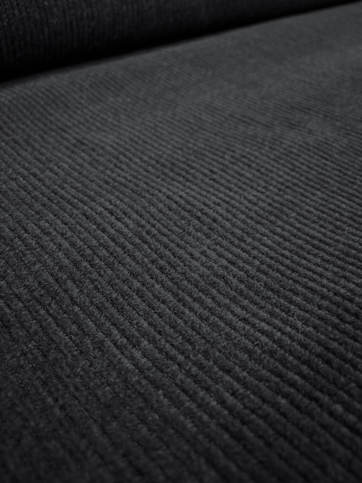 1.875 yds Mario Sirtori Graphite Gray Ribbed Italian Velvet Upholstery Fabric