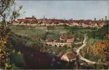 Old postcard postcard Rothenburg total view GERMANY (1076411)