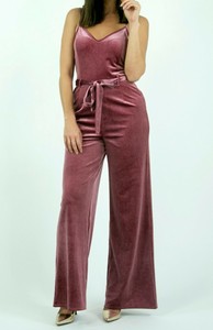 pink velvet jumpsuit