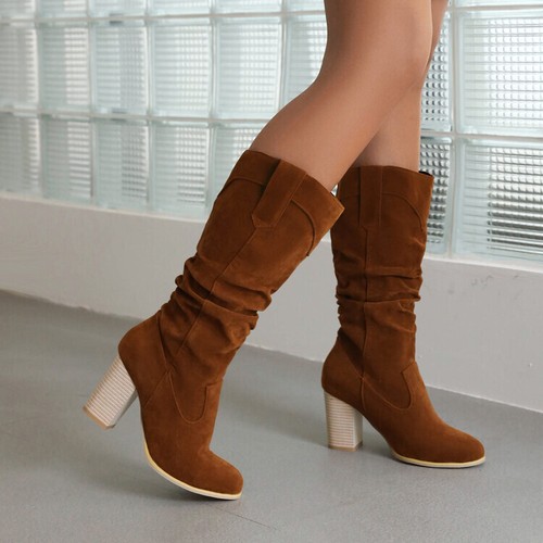 Mid Calf Slouchy Boots Shoes SUNS | eBay