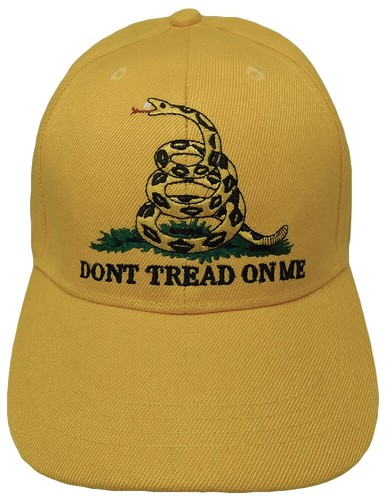 Embroidered Gadsden Don't Tread on Me Tea Party Yellow Hat Cap TRUMP 2024 - Picture 3 of 6