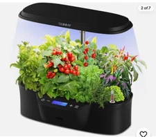 SUNHY Hydroponics Growing System 12 Pods Starter Kit with LED Grow Light Black