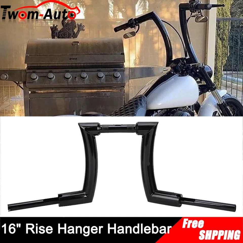 Manillar colgante Ape de 16" de elevación de 2" para Harley Touring Sportster XL 833 1200 Dyna Foto 2 de 4