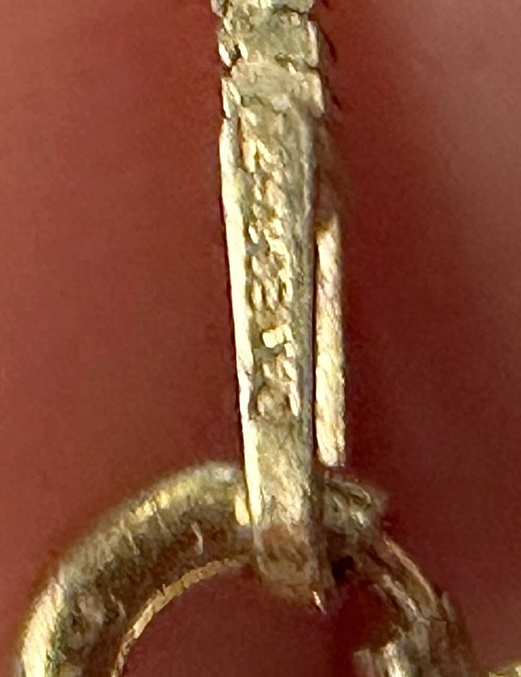 Collar Vintage Cruz Aventurina Oro Vermeil Plata de Ley 925 18 pulgadas Foto 3 de 4