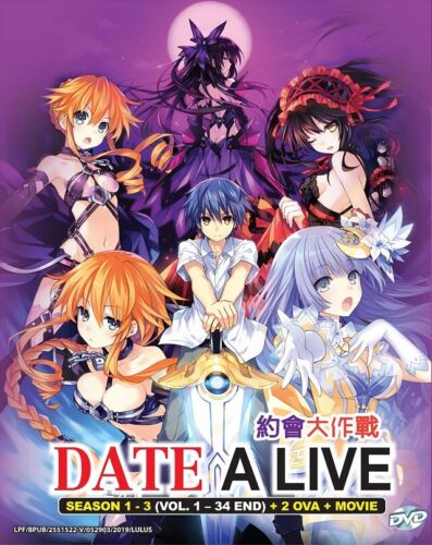 DVD Anime DATE A LIVE Complete Season 1+2+3 (1-34 end)+2 OVA & Movie English Dub - Picture 1 of 6
