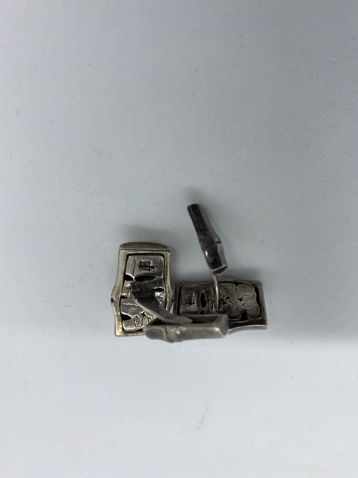 Классические запонки запонки запонки из стерлингового серебра 925 пробы с бамбуком John Hardy - Изображение 4 из 4