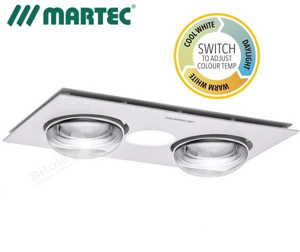 MARTEC FORME 2 TRI-COLOUR LED BATHROOM HEATER, EXHAUST FAN u0026amp; LIGHT  3-in-1 WHITE | eBay