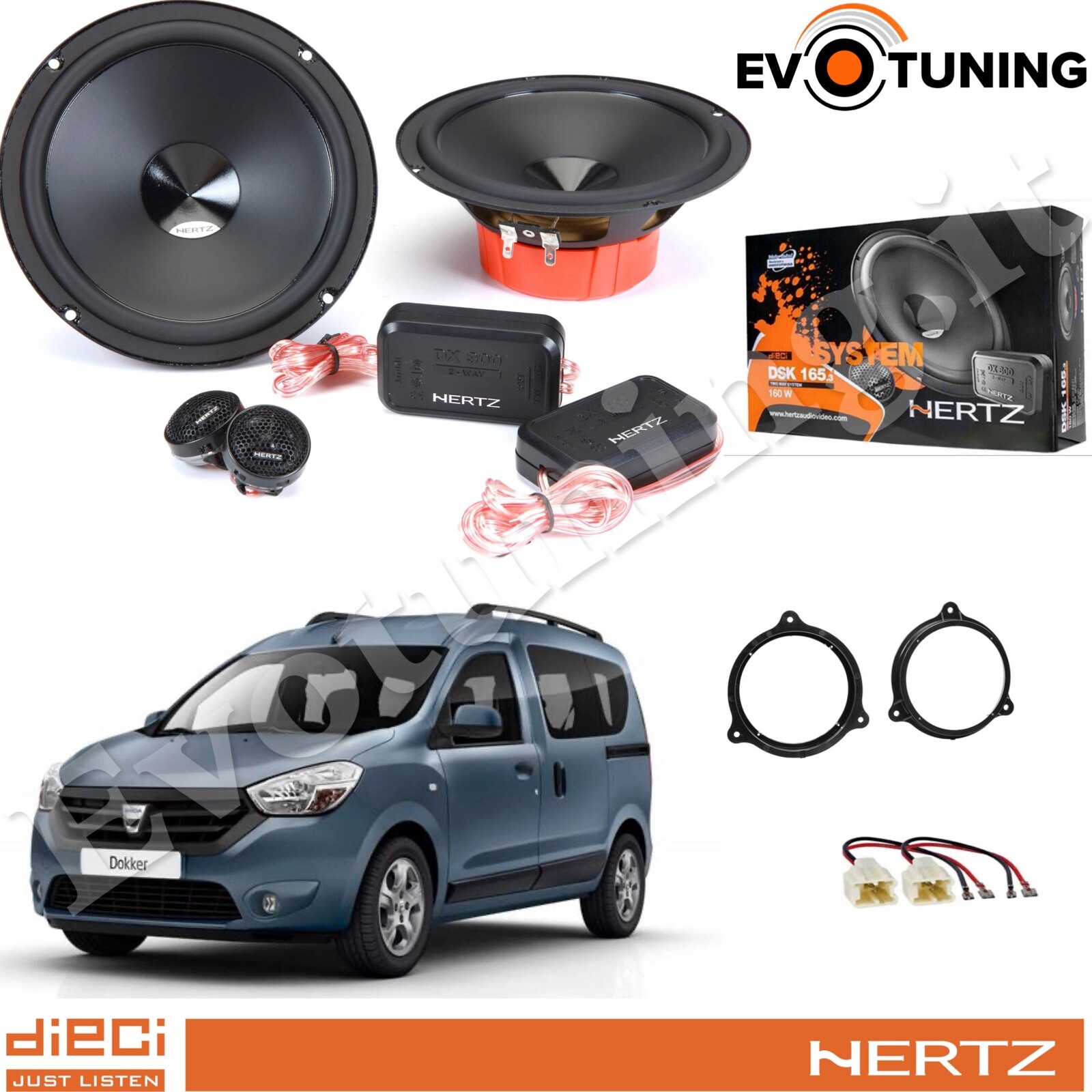 Kit Hertz DSK 165.3 Dacia Dokker: Upgrade Audio 160W Qualità Premium