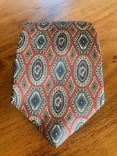 Ketch Red Geometric Abstract Brocade Tie Necktie Made In USA