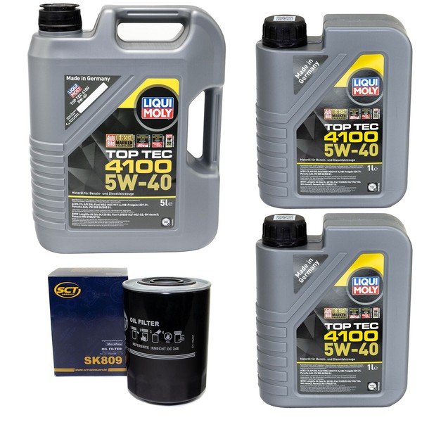 MotoröL Set Top Tec 5W-40 Liqui Moly 7 Liter + ÖLfilter FüR Fiat Renault Opel-image