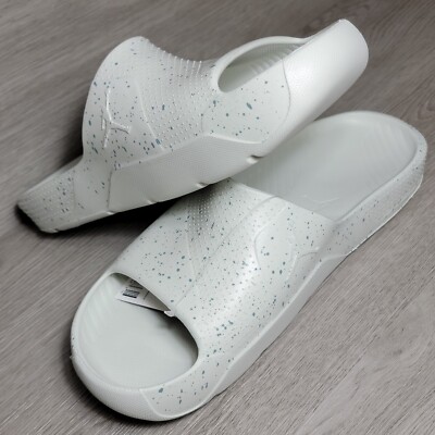 Nike Air Jordan Mens Post Slides Sandals Size 9 Silver Speckled Quick Drying New