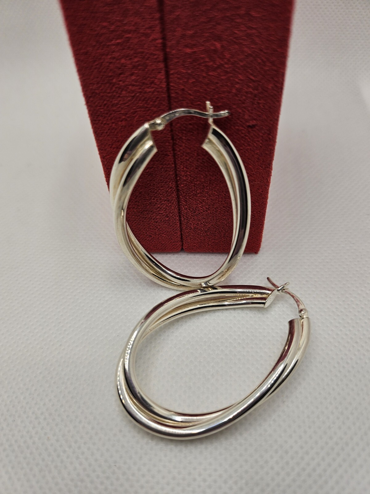 Sterling Silver Abstract Double Loop U Shape Pier… - image 1