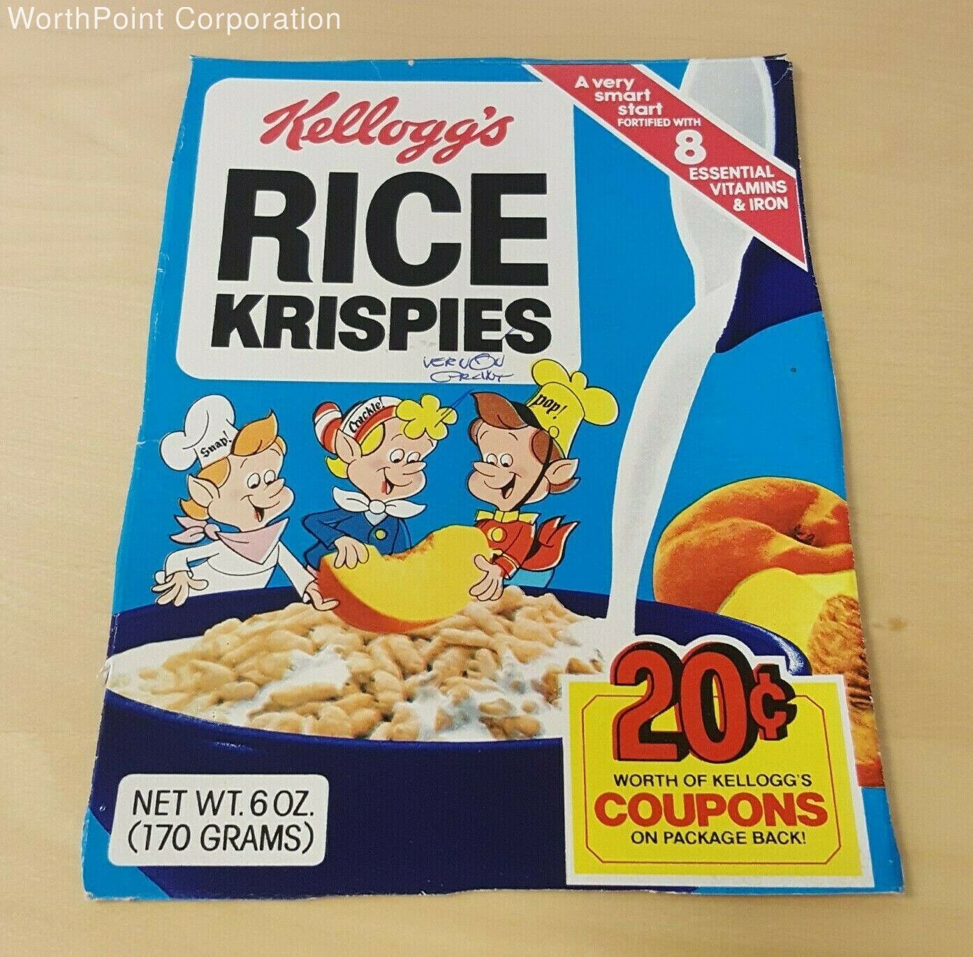 Kellogg's Rice Krispies Autographed Trimmed Cereal Box 6oz size | eBay