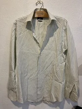 hugo boss Regular Fit Size 15 32/33 Light Green White Stripes