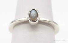 Vintage Gray Moonstone Sterling Silver Ring - SZ 8