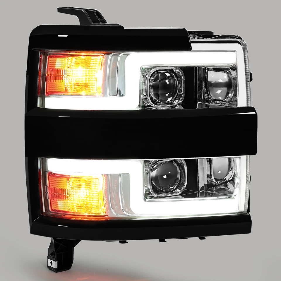 Faros proyectores LED secuenciales para Chevy Silverado 2500HD 3500HD 2015-2019 Foto 4 de 4