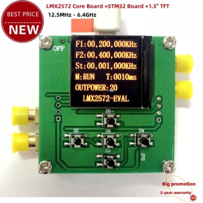 12.5MHz-6.4GHz PLL LMX2572 Core Board Phase Locked Loop 75mA w/ STM32/1.3'' TFT
