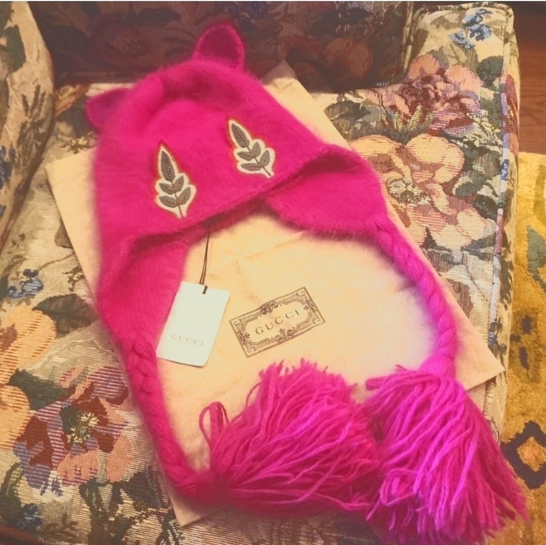 UNISEX Hot Pink Gucci Beanie 2016 Mens Fashion Show Dragon Hat