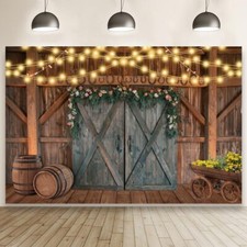 Western Backdrop 10x8ft Wild West Cowboy Rustic Floral Farmhouse Fall Barn Ph...